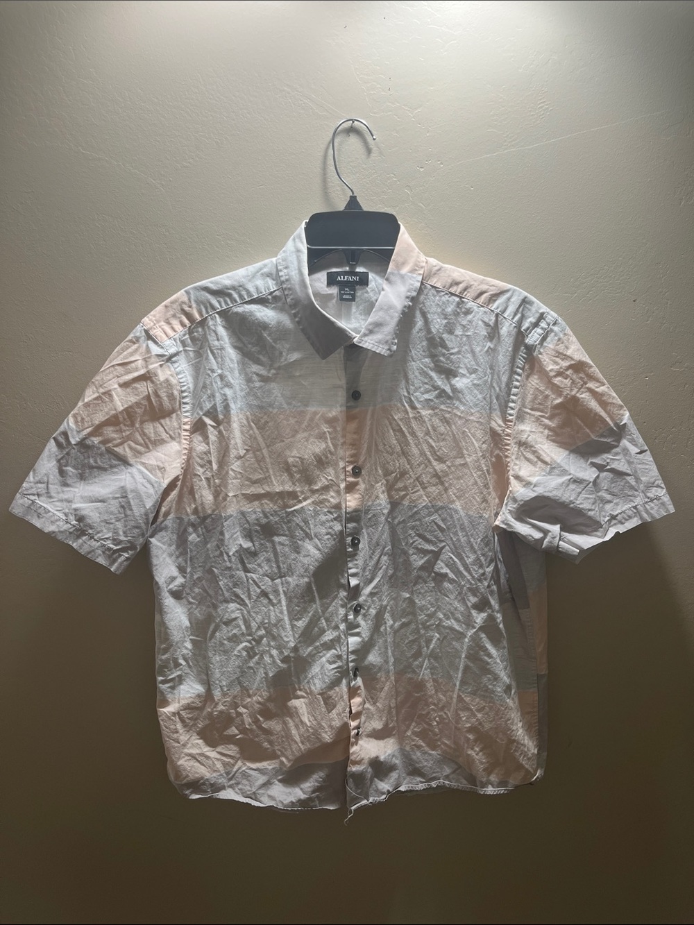 Alfani Short-Sleeve Button-Down Shirt in White
